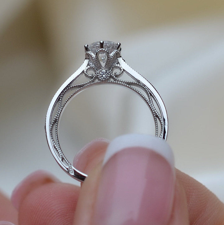 AGIDesignShop Rings Sky Round Moissanite Engagement Ring