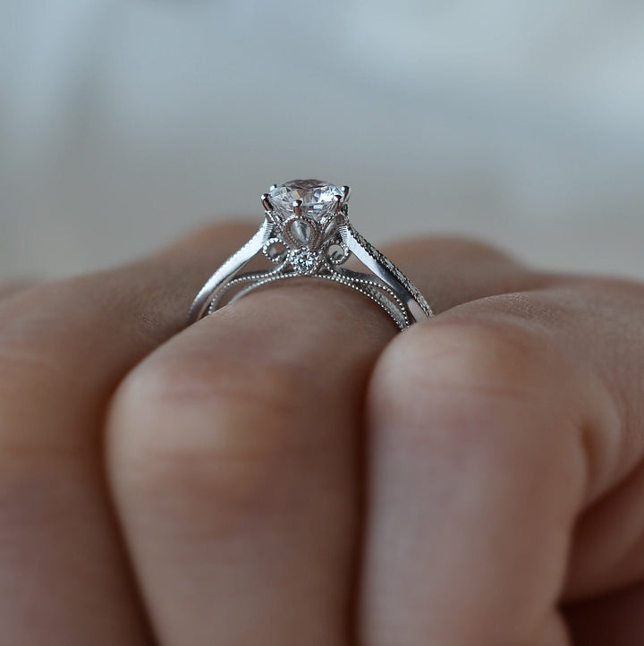 AGIDesignShop Rings Sky Round Moissanite Engagement Ring