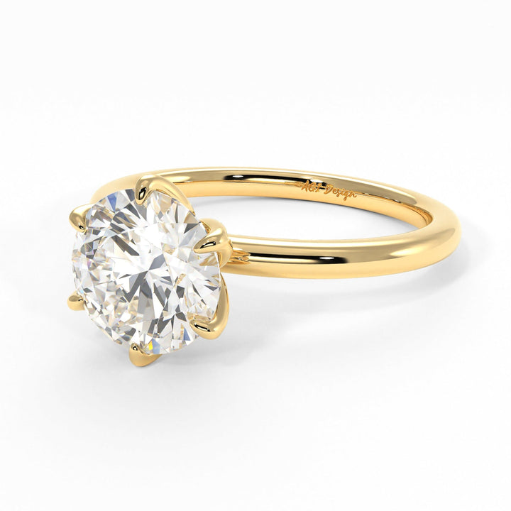 AGIDesignShop Rita Round Moissanite Tulip Engagement Ring
