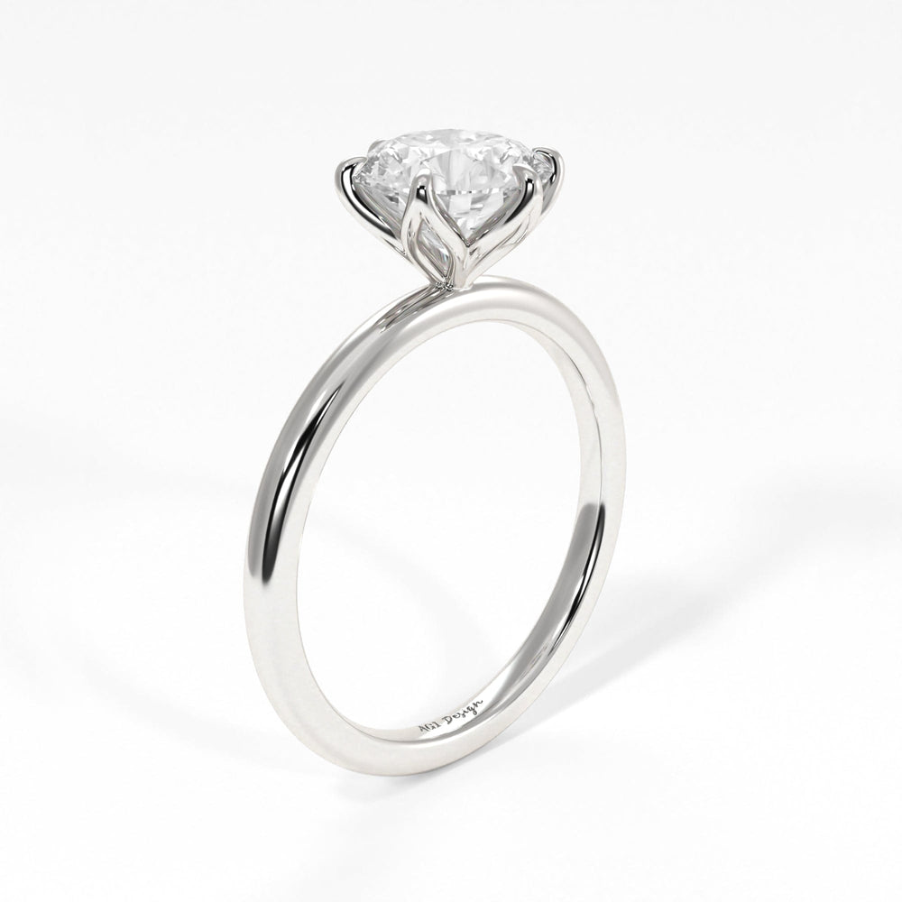 AGIDesignShop Rita Round Moissanite Tulip Engagement Ring