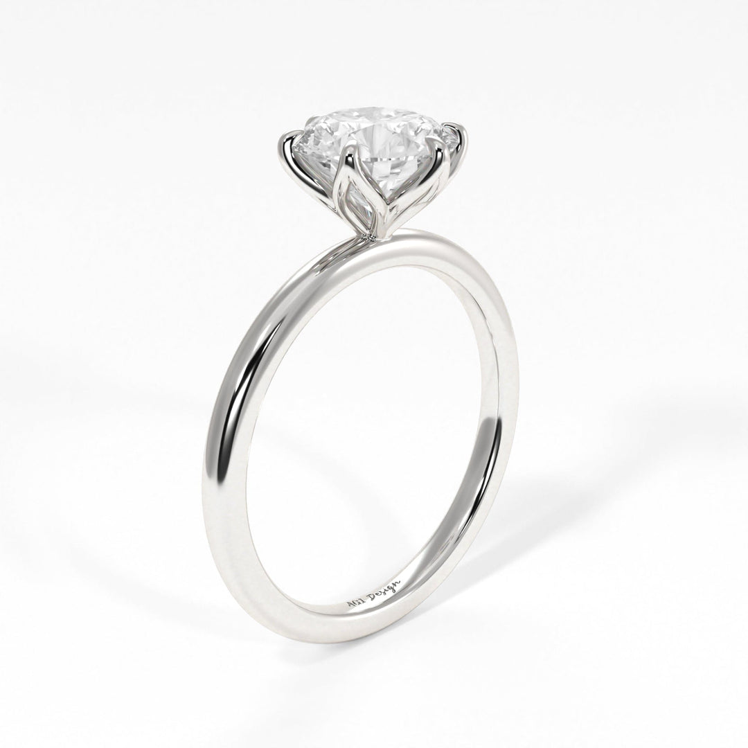 AGIDesignShop Rita Round Moissanite Tulip Engagement Ring