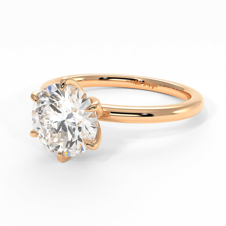 AGIDesignShop Rita Round Moissanite Tulip Engagement Ring