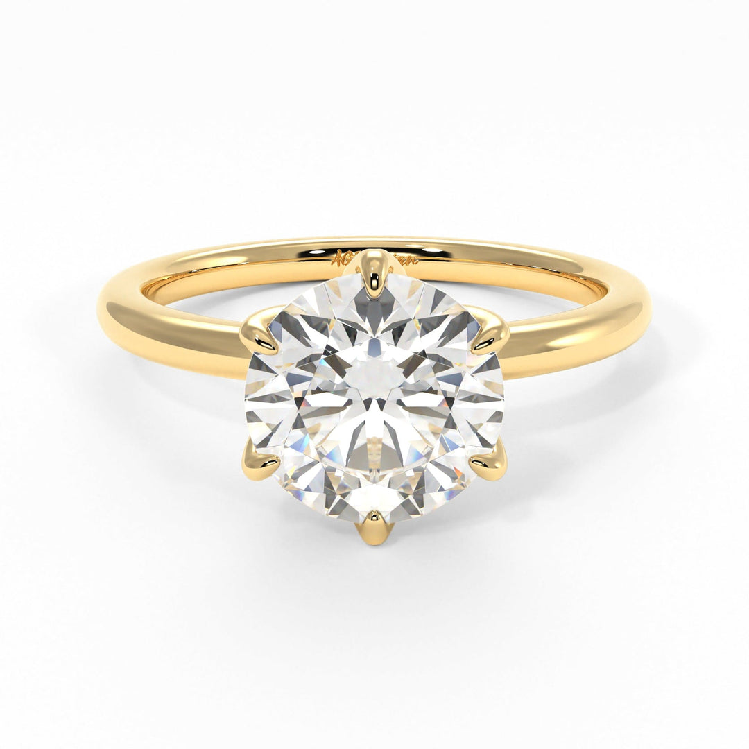 AGIDesignShop Rita Round Moissanite Tulip Engagement Ring