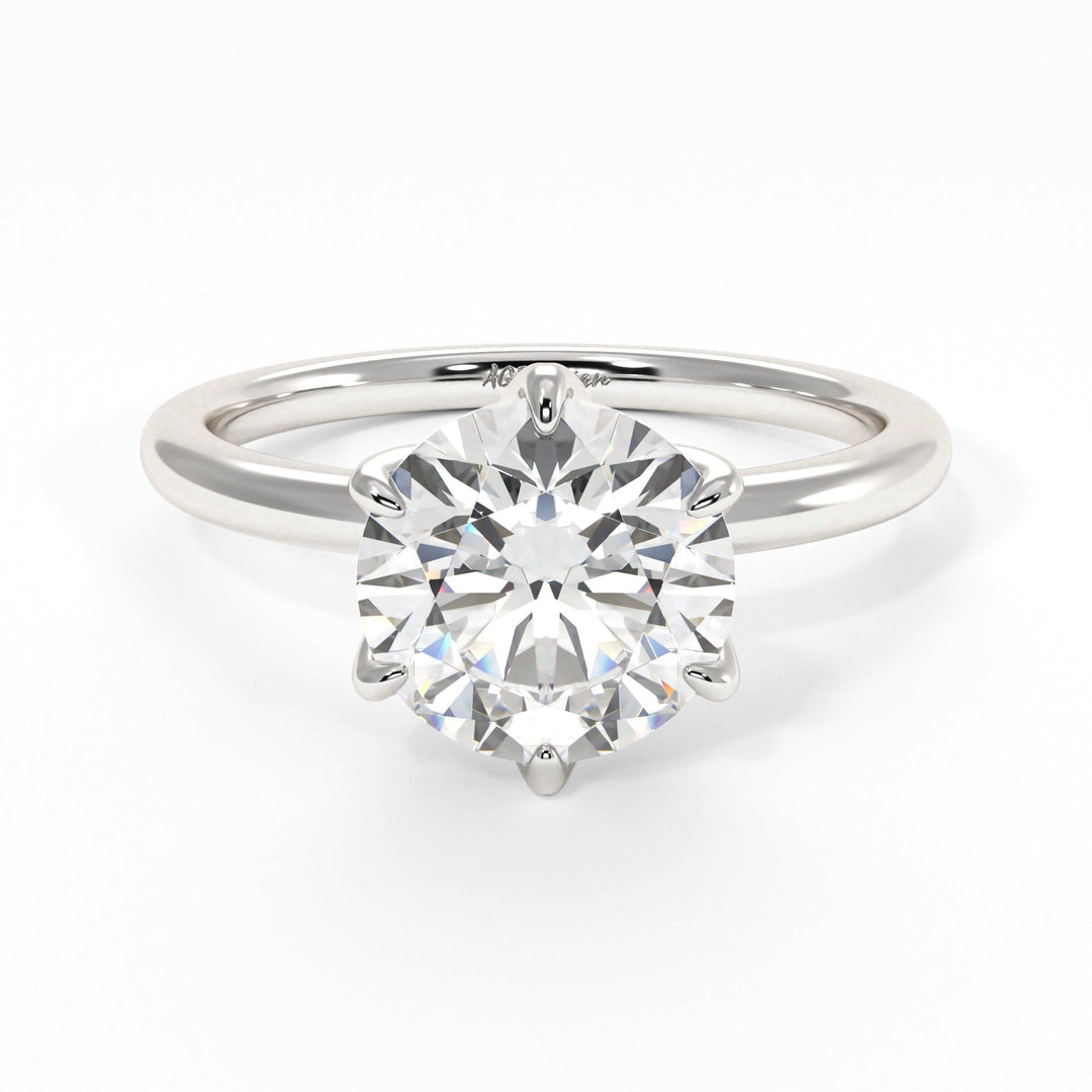 AGIDesignShop Rita Round Moissanite Tulip Engagement Ring