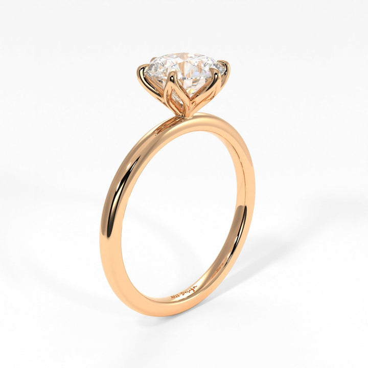 AGIDesignShop Rita Round Moissanite Tulip Engagement Ring
