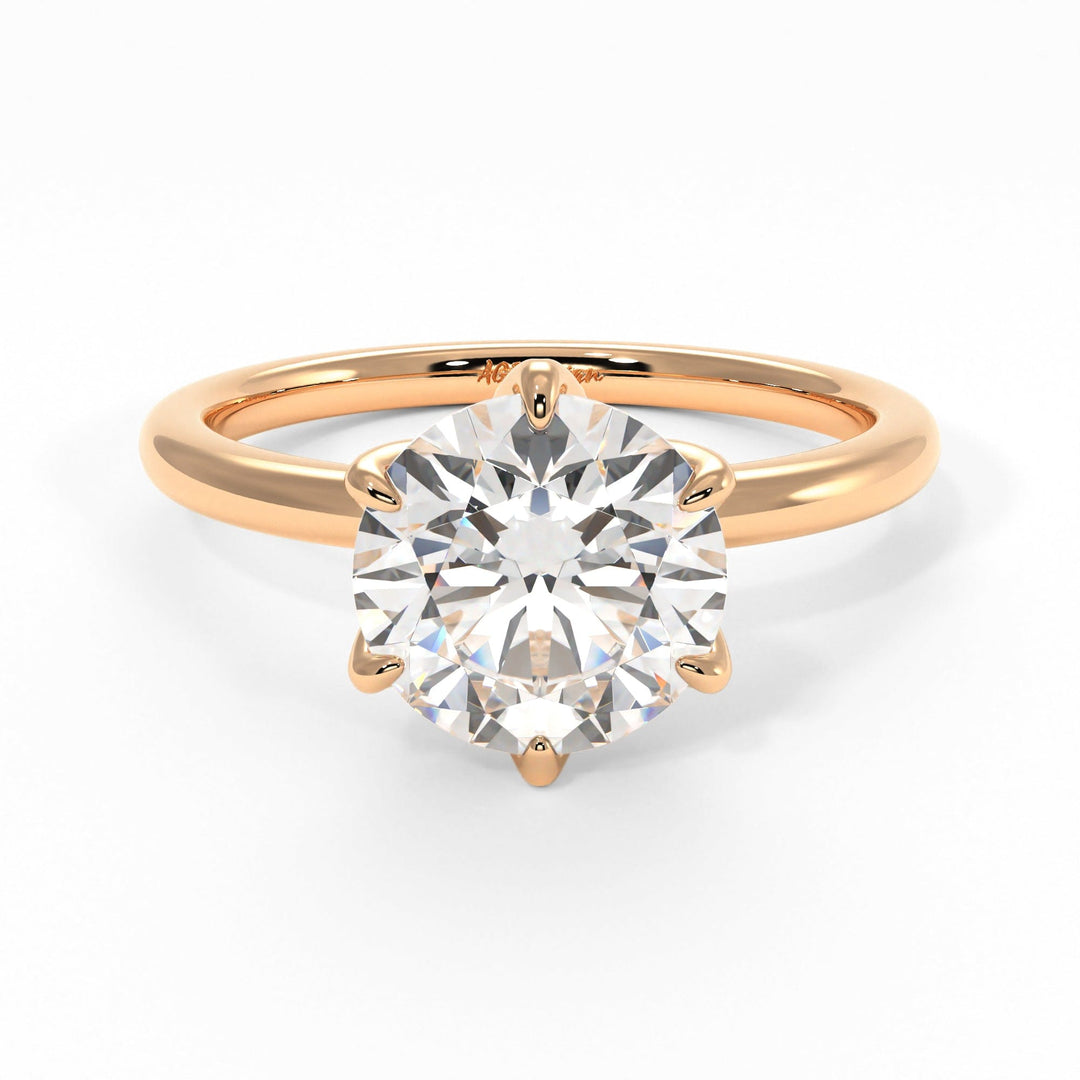 AGIDesignShop Rita Round Moissanite Tulip Engagement Ring