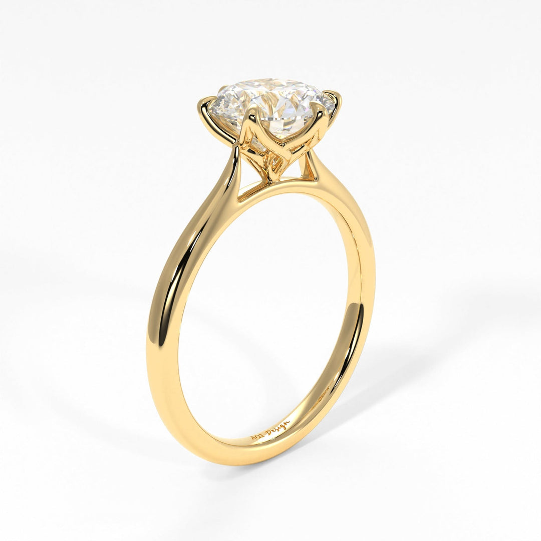 AGIDesignShop Ruby Round Moissanite  Tulip Engagement Ring