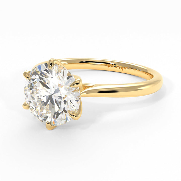 AGIDesignShop Ruby Round Moissanite  Tulip Engagement Ring