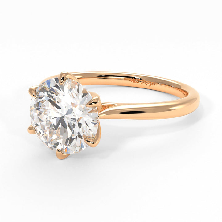 AGIDesignShop Ruby Round Moissanite  Tulip Engagement Ring