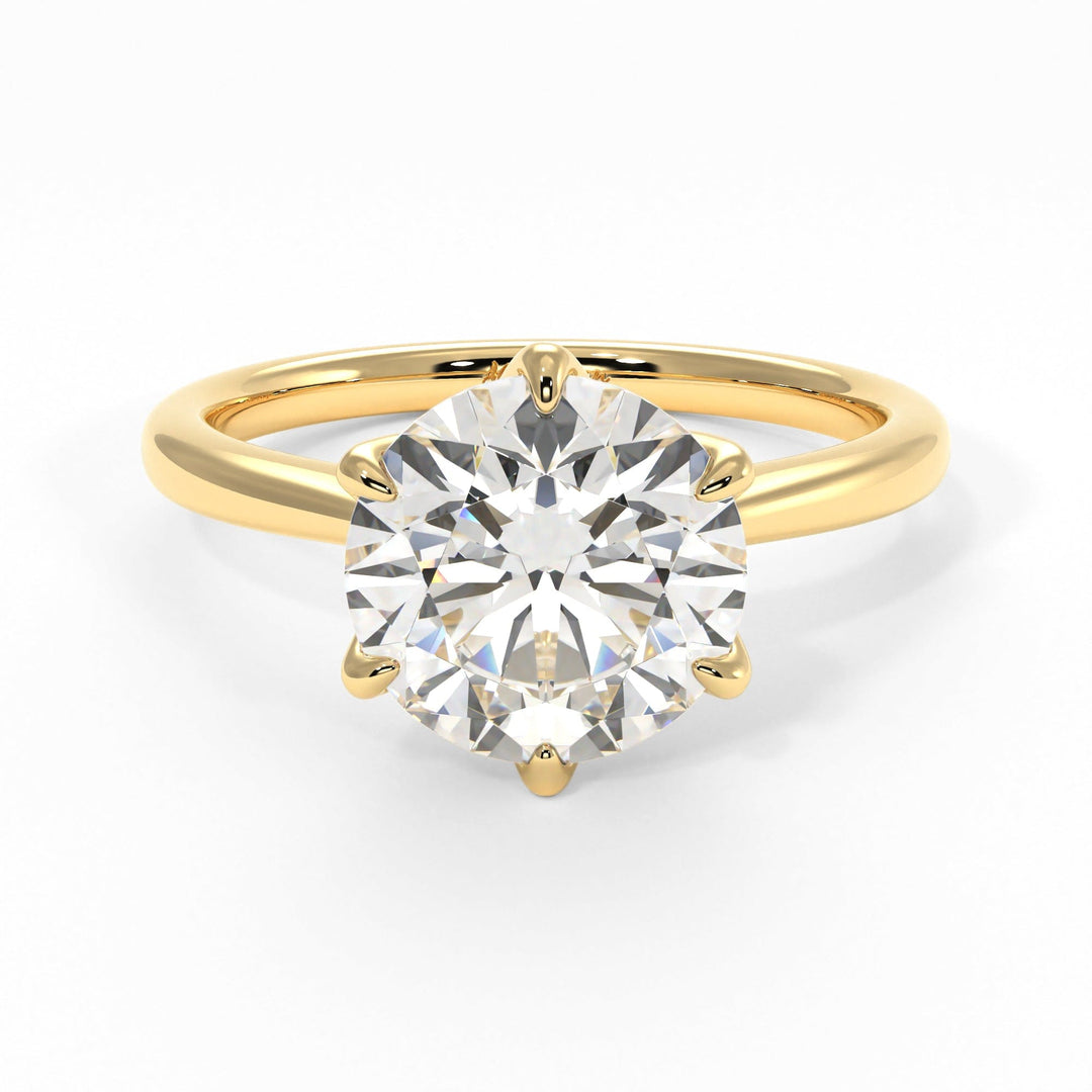 AGIDesignShop Ruby Round Moissanite  Tulip Engagement Ring