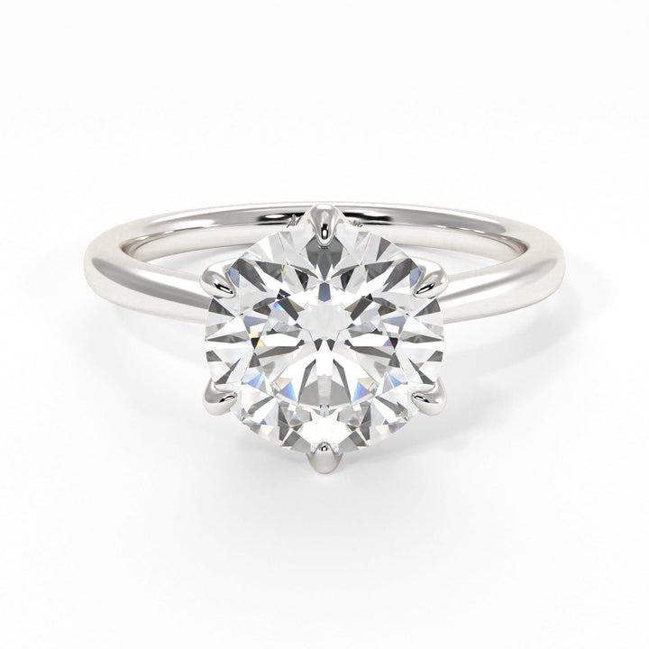 AGIDesignShop Ruby Round Moissanite  Tulip Engagement Ring