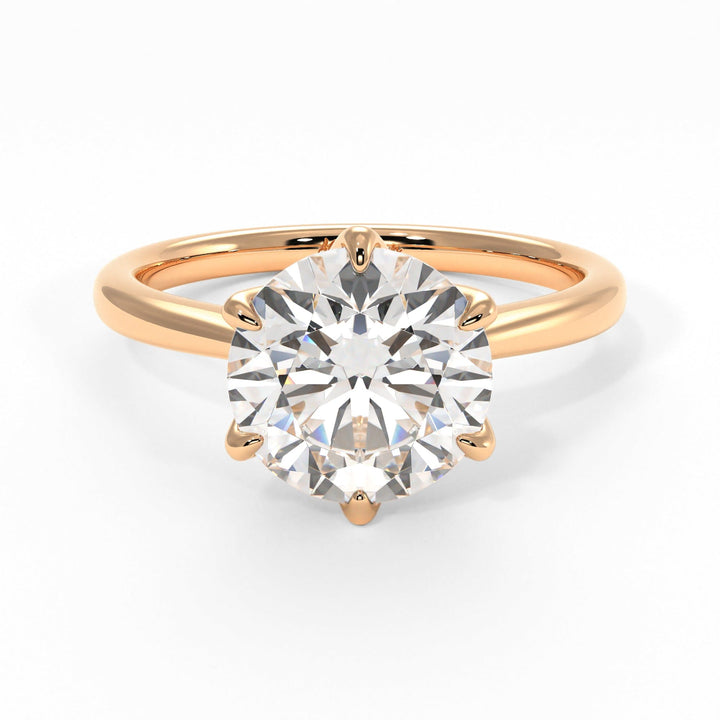 AGIDesignShop Ruby Round Moissanite  Tulip Engagement Ring