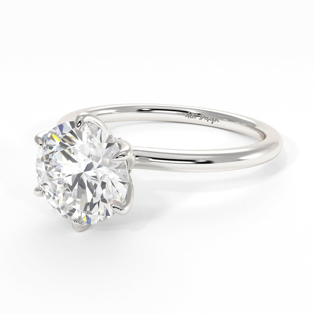 AGIDesignShop Ryan Round Moissanite Collar Engagement Ring