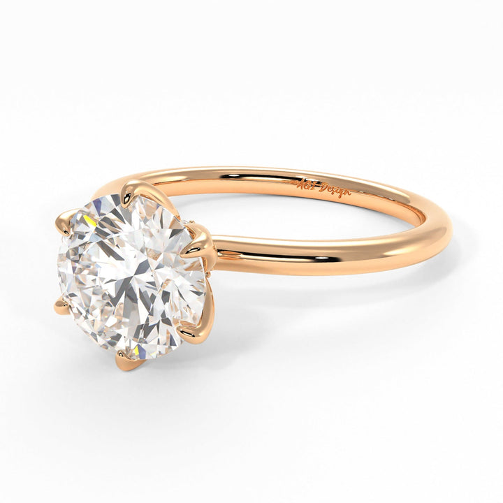 AGIDesignShop Ryan Round Moissanite Collar Engagement Ring