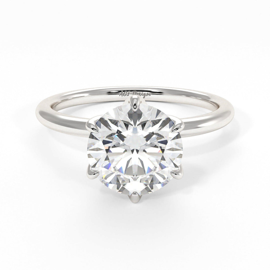AGIDesignShop Ryan Round Moissanite Collar Engagement Ring
