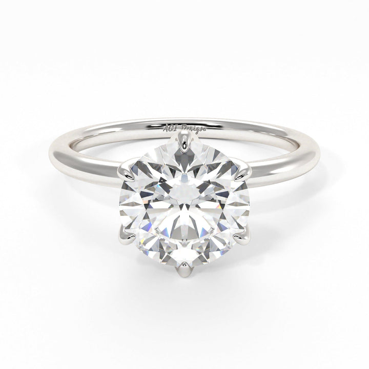 AGIDesignShop Ryan Round Moissanite Collar Engagement Ring