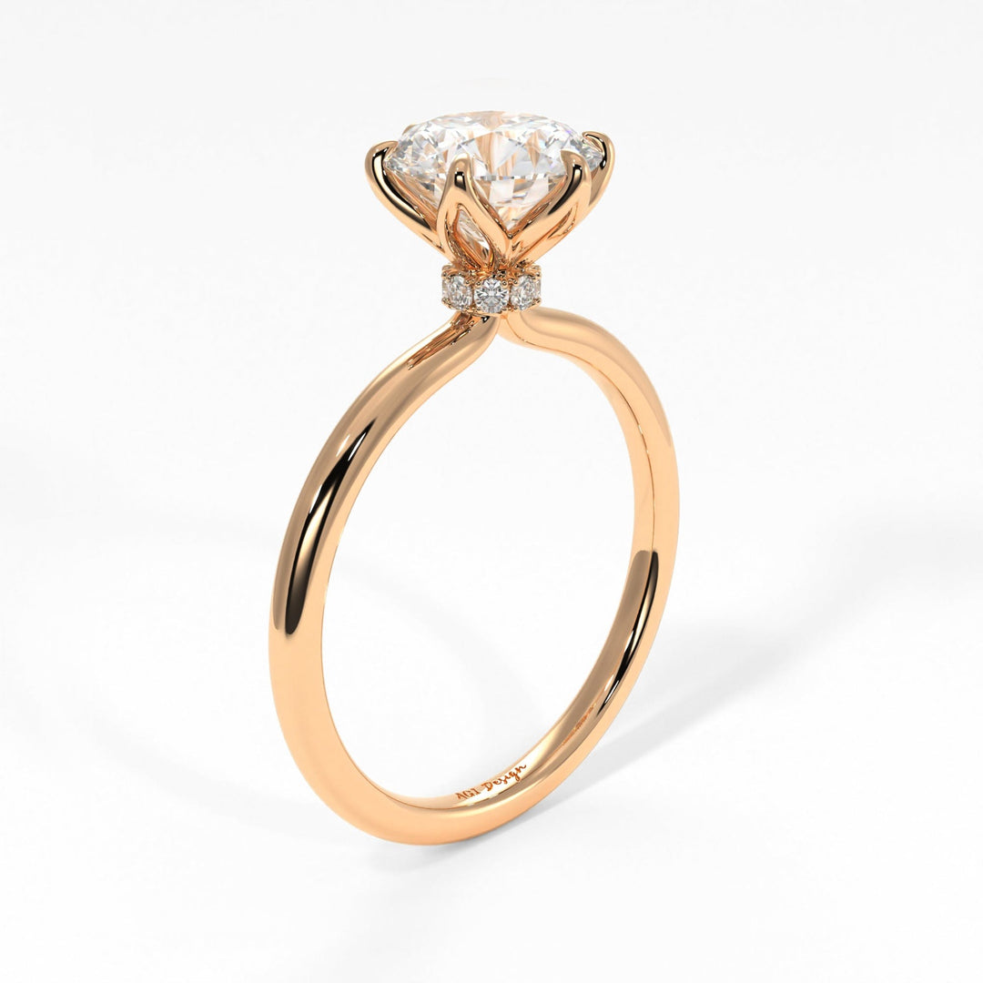 AGIDesignShop Ryan Round Moissanite Collar Engagement Ring