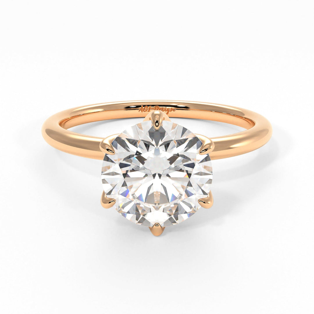 AGIDesignShop Ryan Round Moissanite Collar Engagement Ring