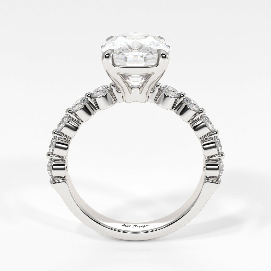 AGI Design Samantha Elongated Cushion Moissanite  Engagement Ring