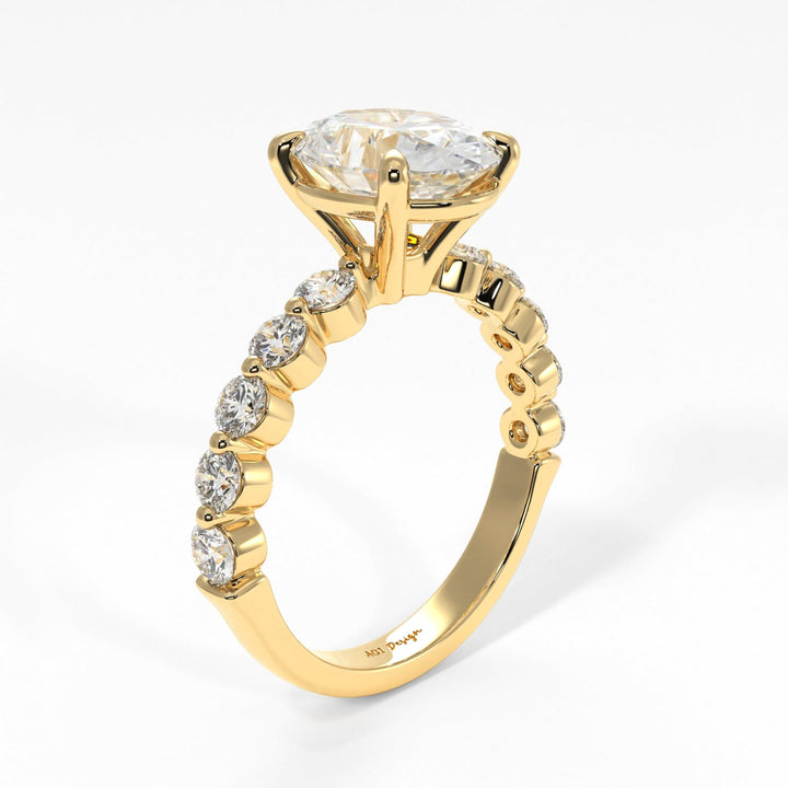 AGI Design Samantha Oval Moissanite Engagement Ring