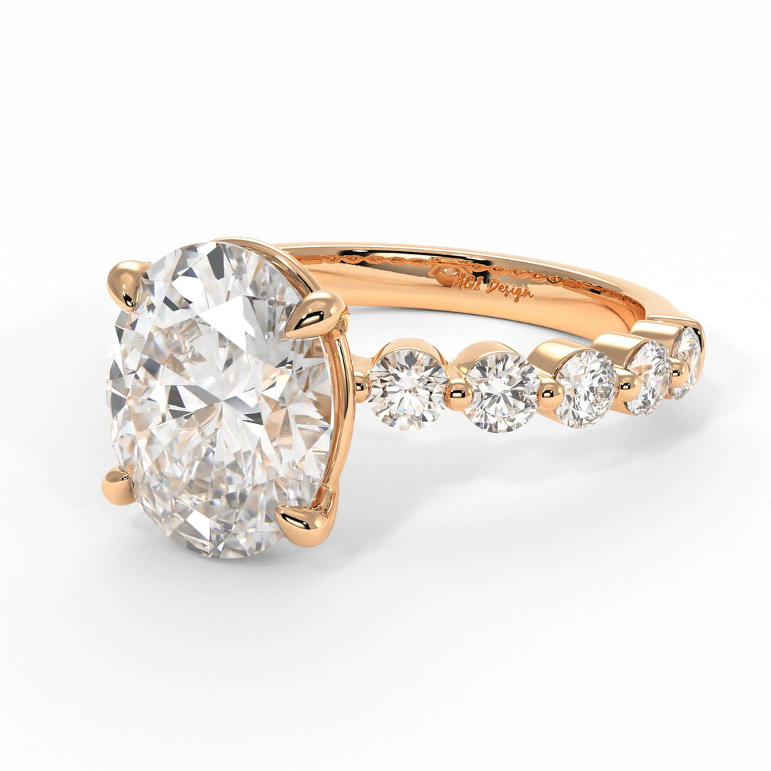 AGI Design Samantha Oval Moissanite Engagement Ring