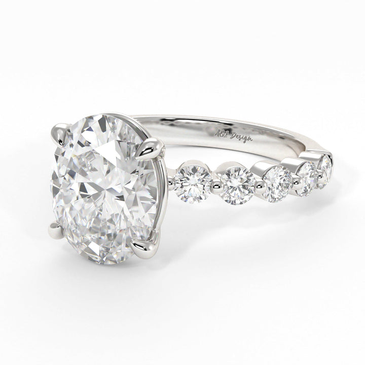 AGI Design Samantha Oval Moissanite Engagement Ring