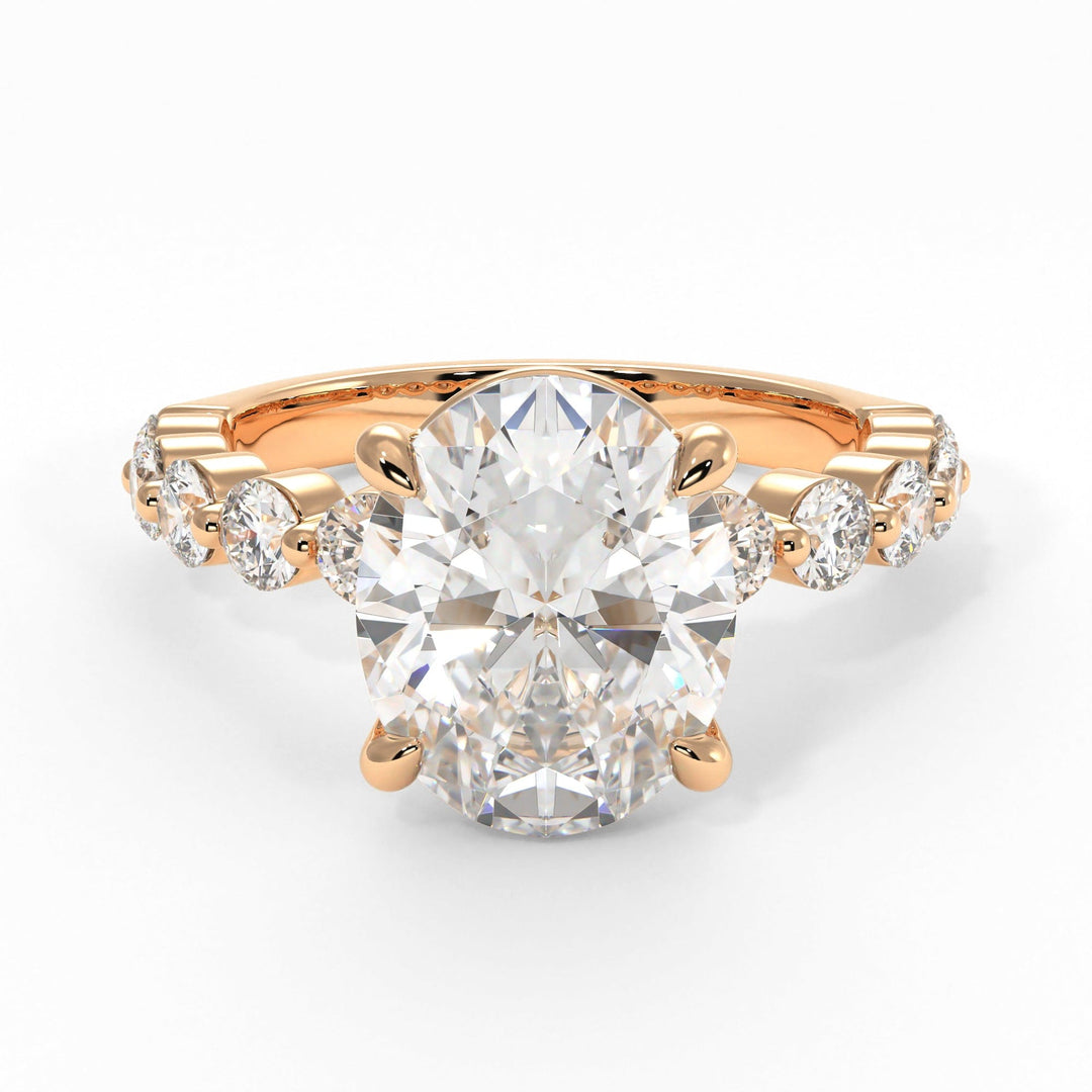 AGI Design Samantha Oval Moissanite Engagement Ring