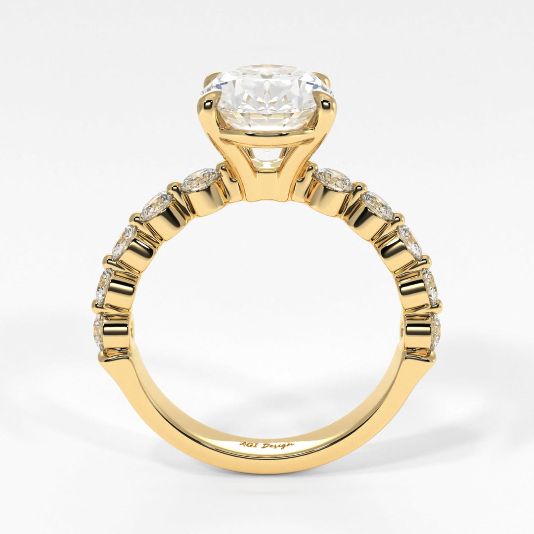 AGI Design Samantha Oval Moissanite Engagement Ring