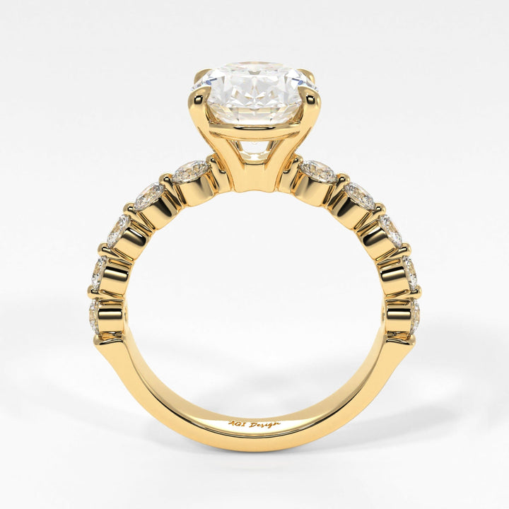 AGI Design Samantha Oval Moissanite Engagement Ring