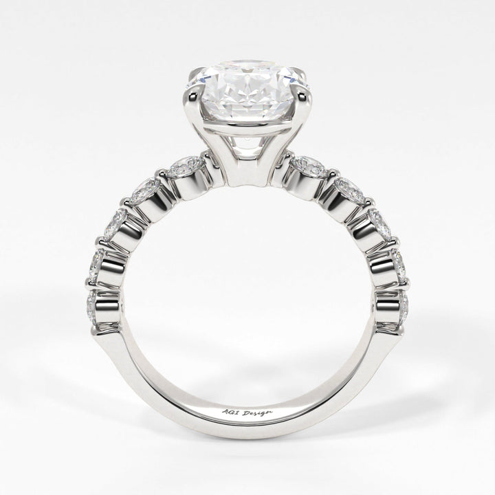 AGI Design Samantha Oval Moissanite Engagement Ring