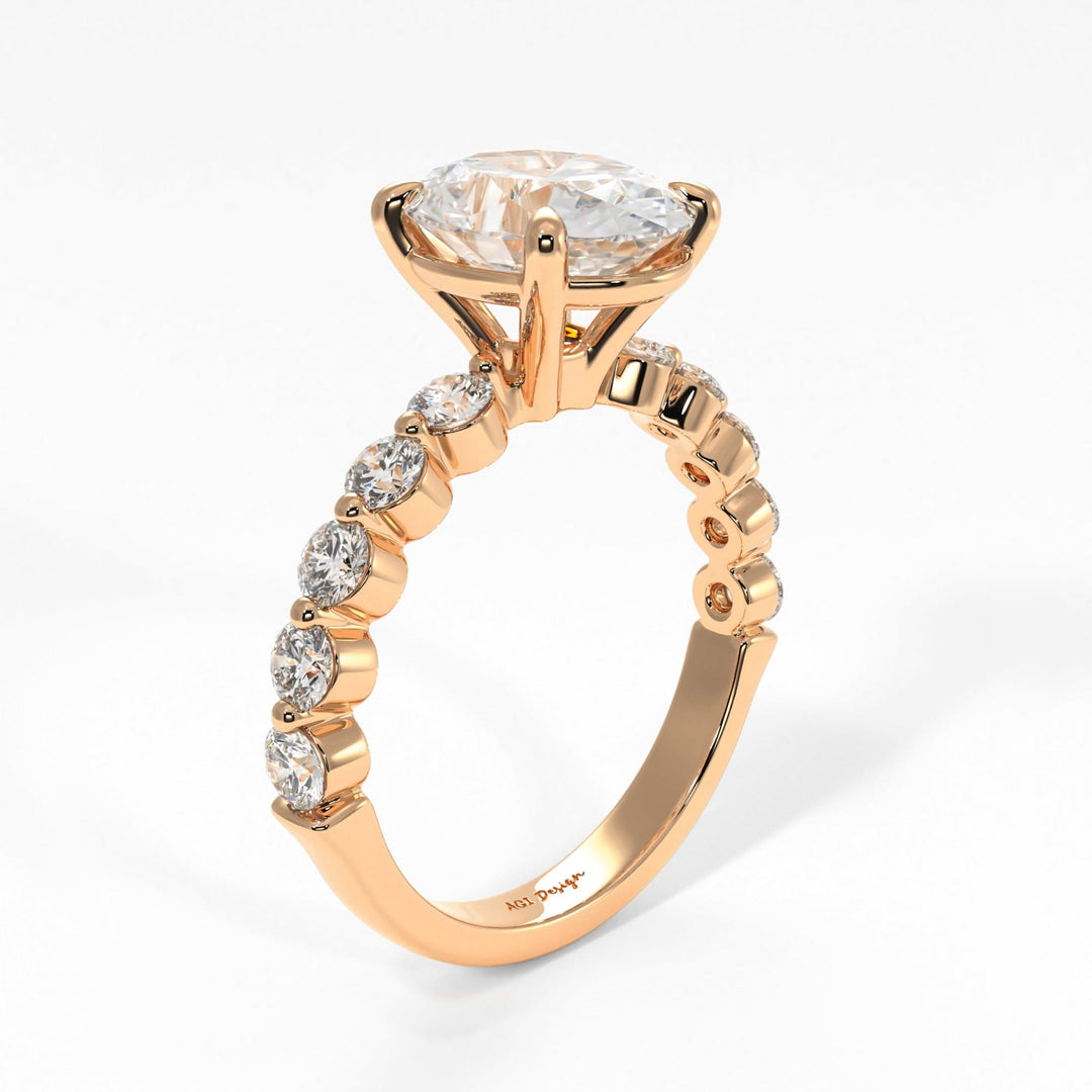 AGI Design Samantha Oval Moissanite Engagement Ring