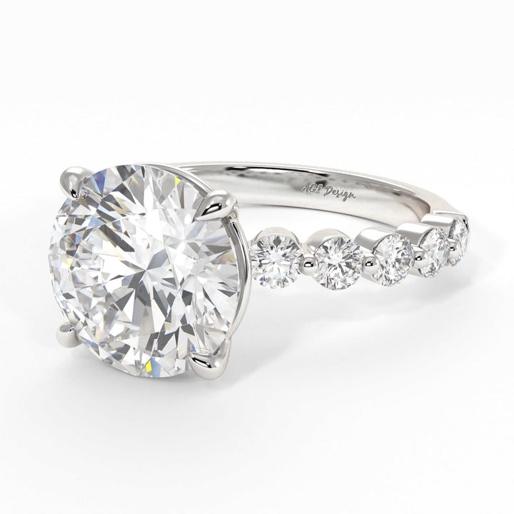 AGI Design Samantha Round Moissanite Engagement Ring