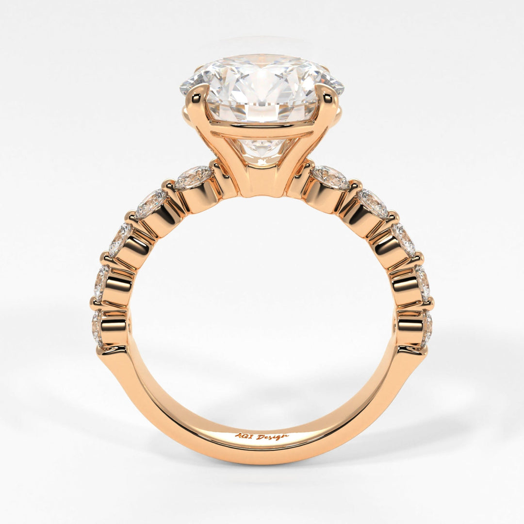 AGI Design Samantha Round Moissanite Engagement Ring