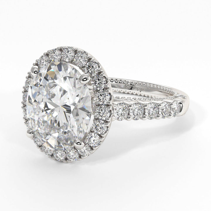 AGI Design Sandy Oval Moissanite Engagement Ring