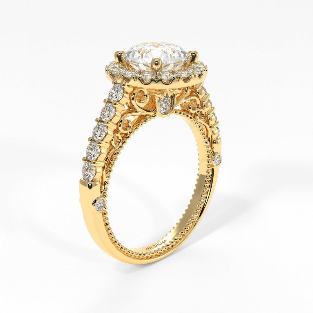 AGI Design Sandy Round Moissanite Engagement Ring