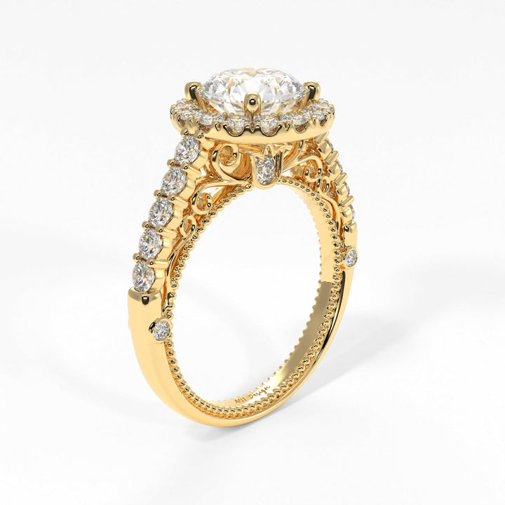 AGI Design Sandy Round Moissanite Engagement Ring