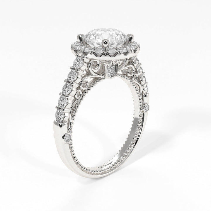 AGI Design Sandy Round Moissanite Engagement Ring