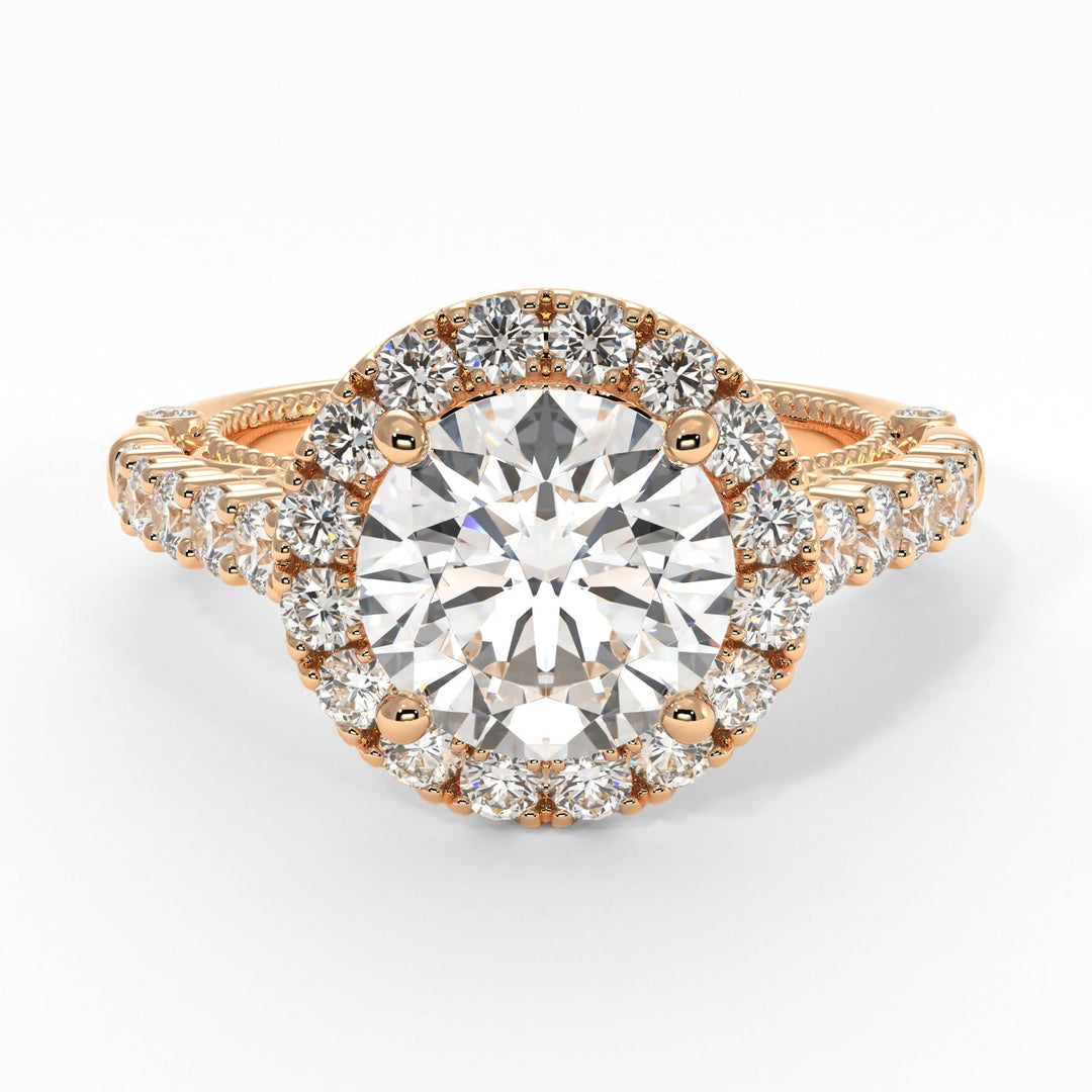 AGI Design Sandy Round Moissanite Engagement Ring