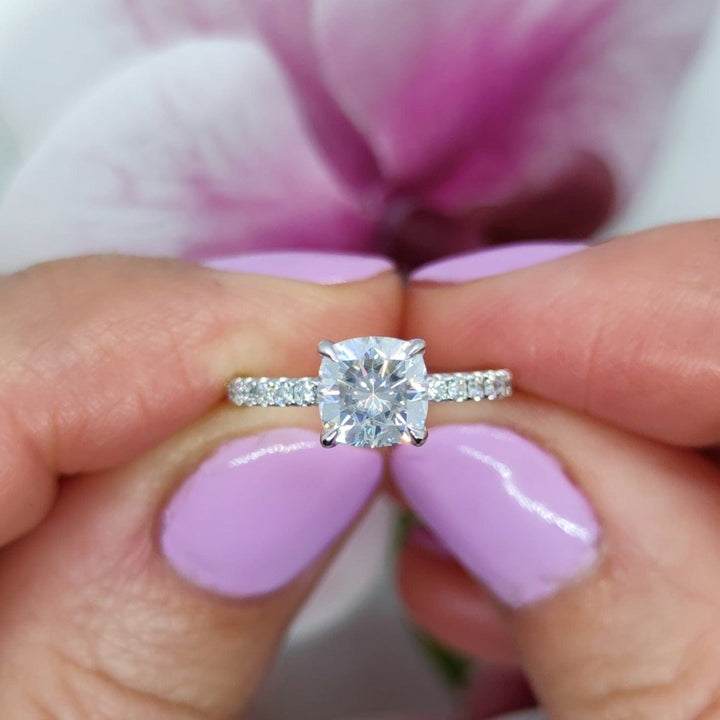 AGIDesignShop Sarah Cushion Cut Moissanite Engagement Ring