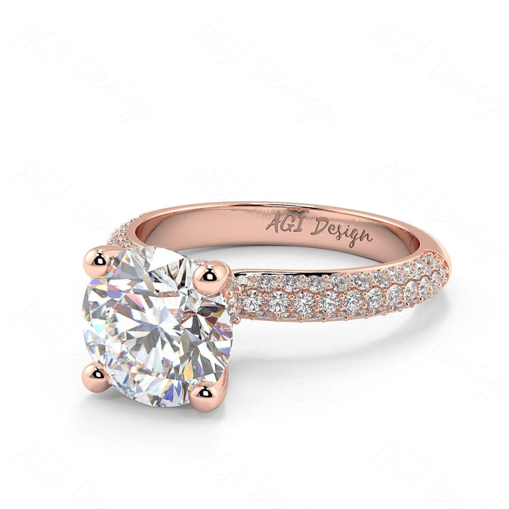 AGIDesignShop Sophia Round Moissanite Engagement Ring