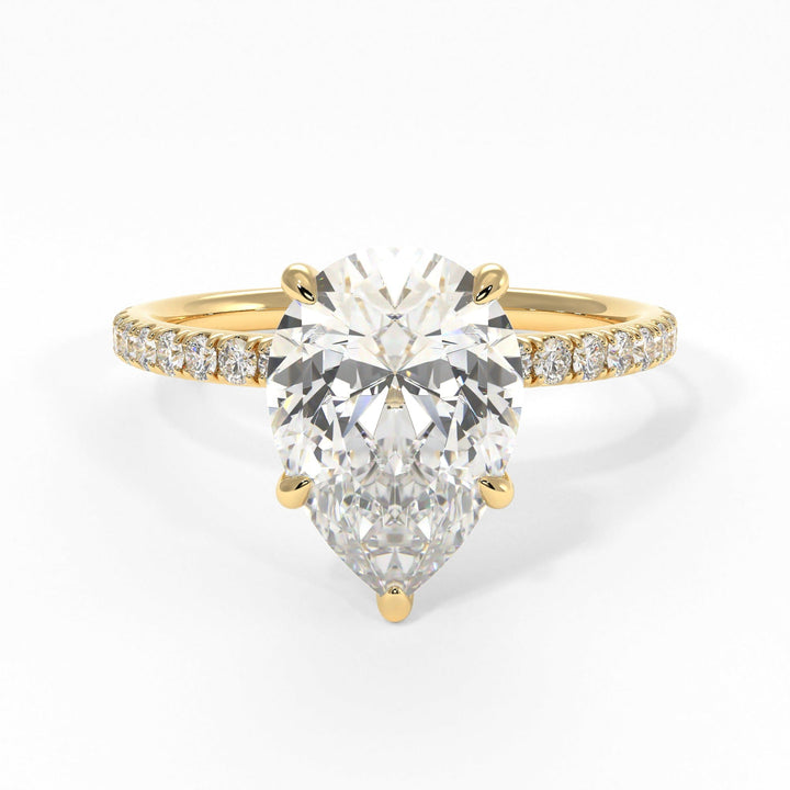 AGI Design Valeria Pear Shape Moissanite Engagement Ring