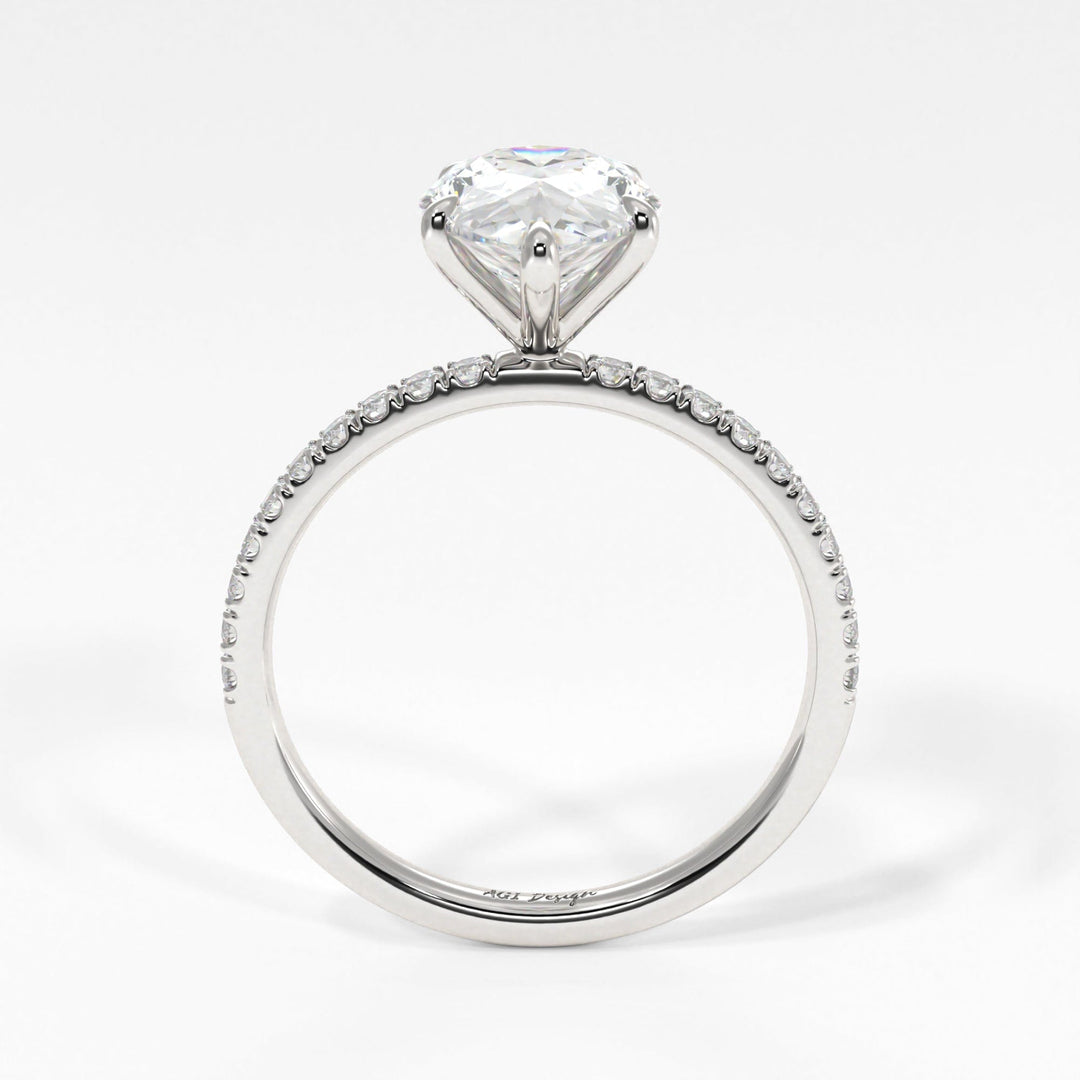 AGI Design Valeria Pear Shape Moissanite Engagement Ring