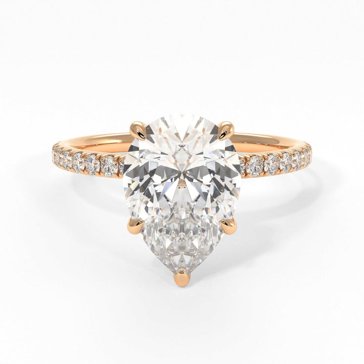 AGI Design Valeria Pear Shape Moissanite Engagement Ring