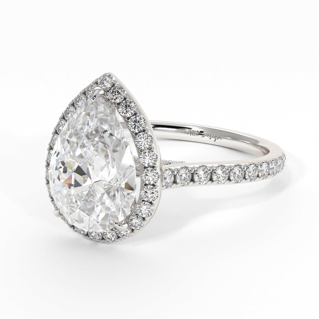 AGIDesignShop Vivian Pear Shaped Moissanite Engagement Ring