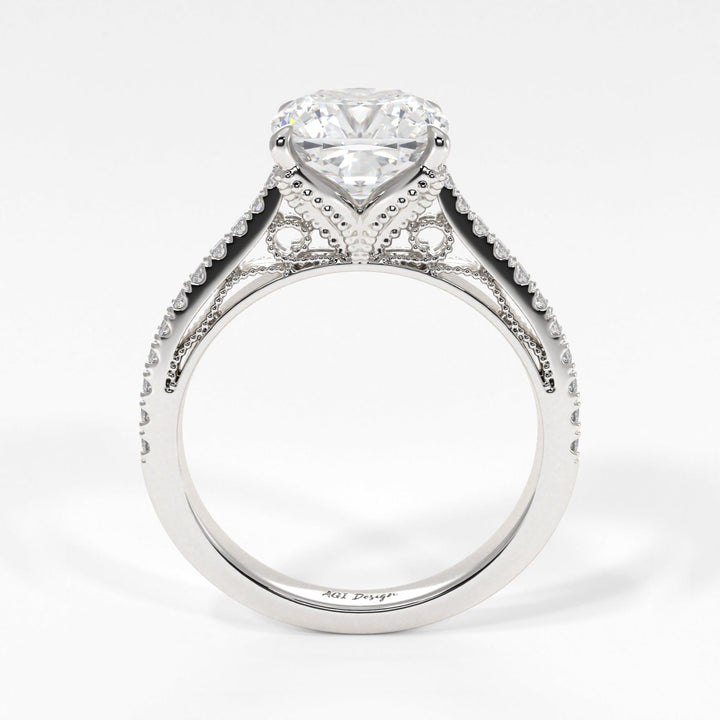 AGI Design Zoe Cushion Cut Moissanite Engagement Ring