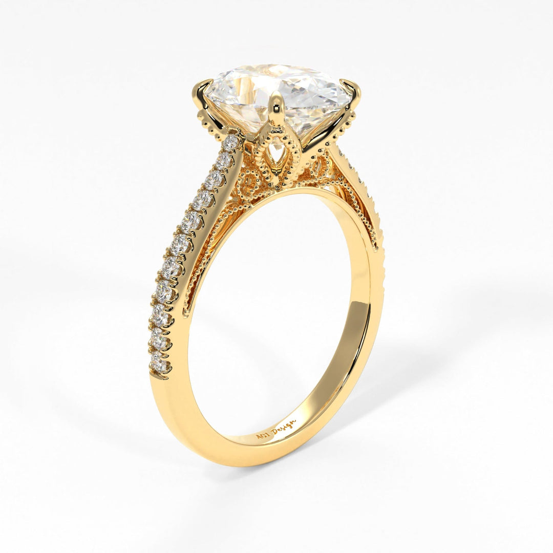 AGI Design Zoe Oval Moissanite Engagement Ring