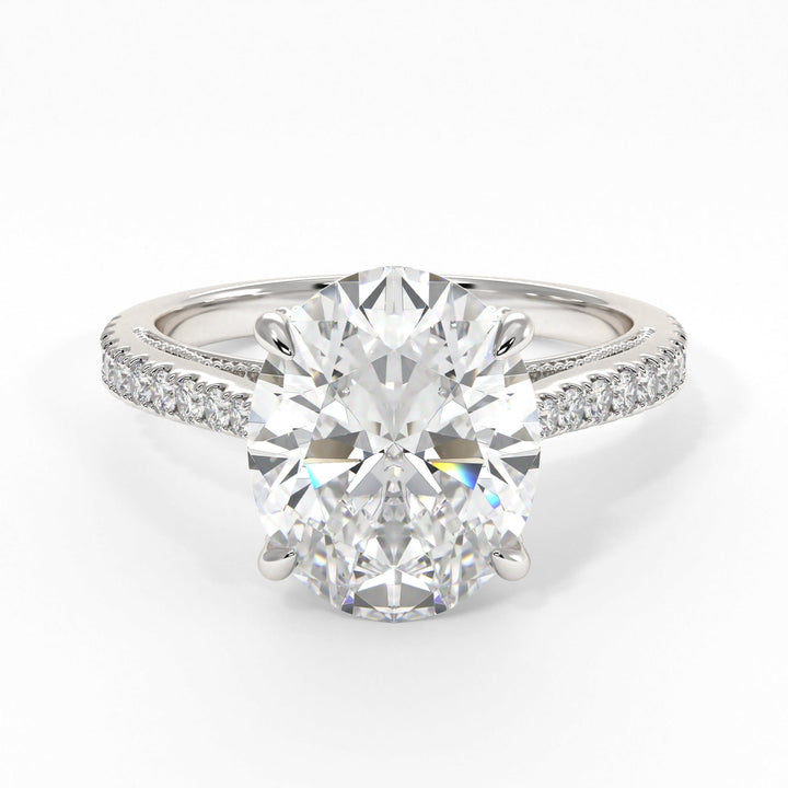 AGI Design Zoe Oval Moissanite Engagement Ring