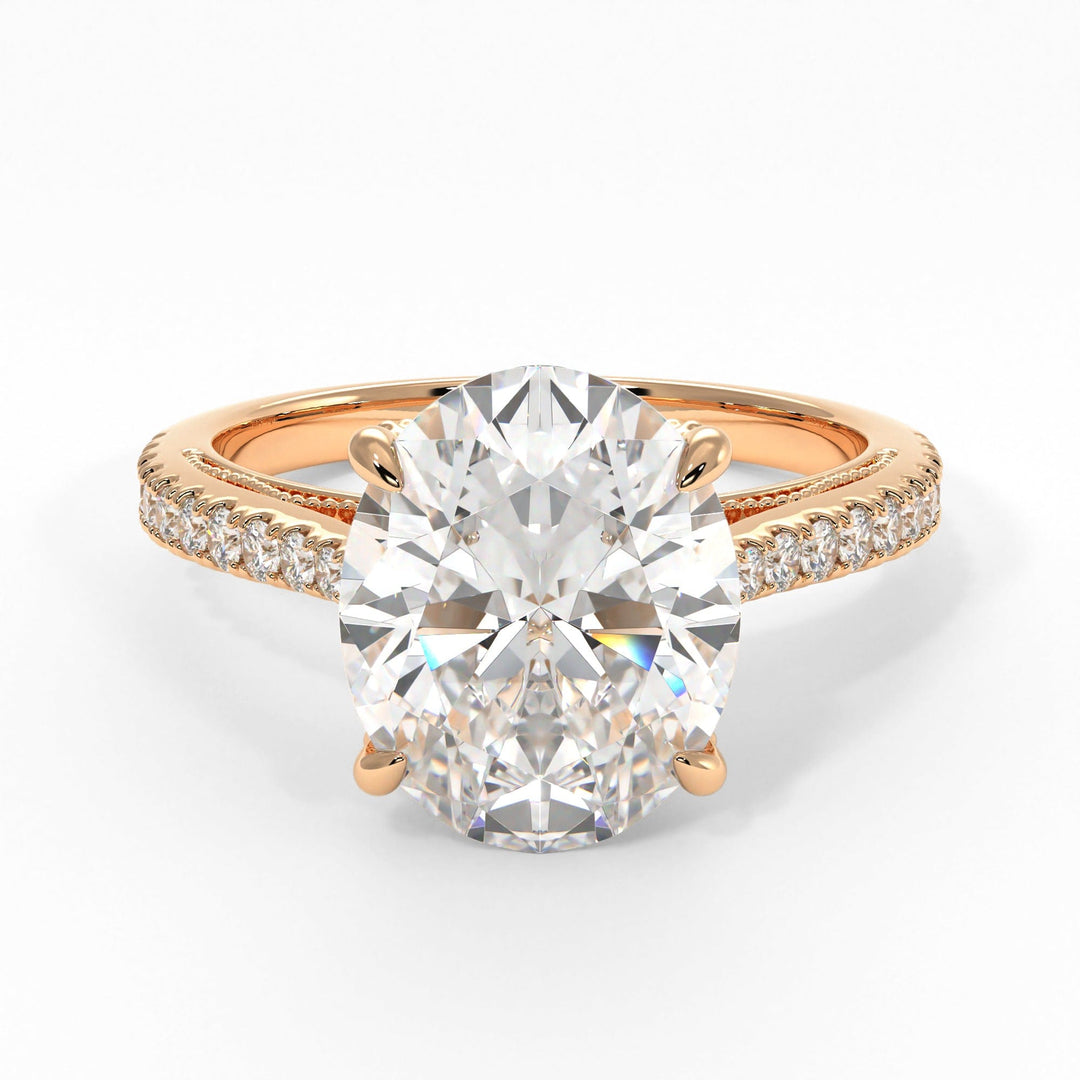 AGI Design Zoe Oval Moissanite Engagement Ring