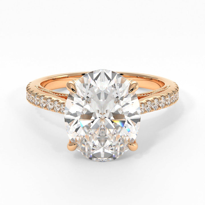 AGI Design Zoe Oval Moissanite Engagement Ring