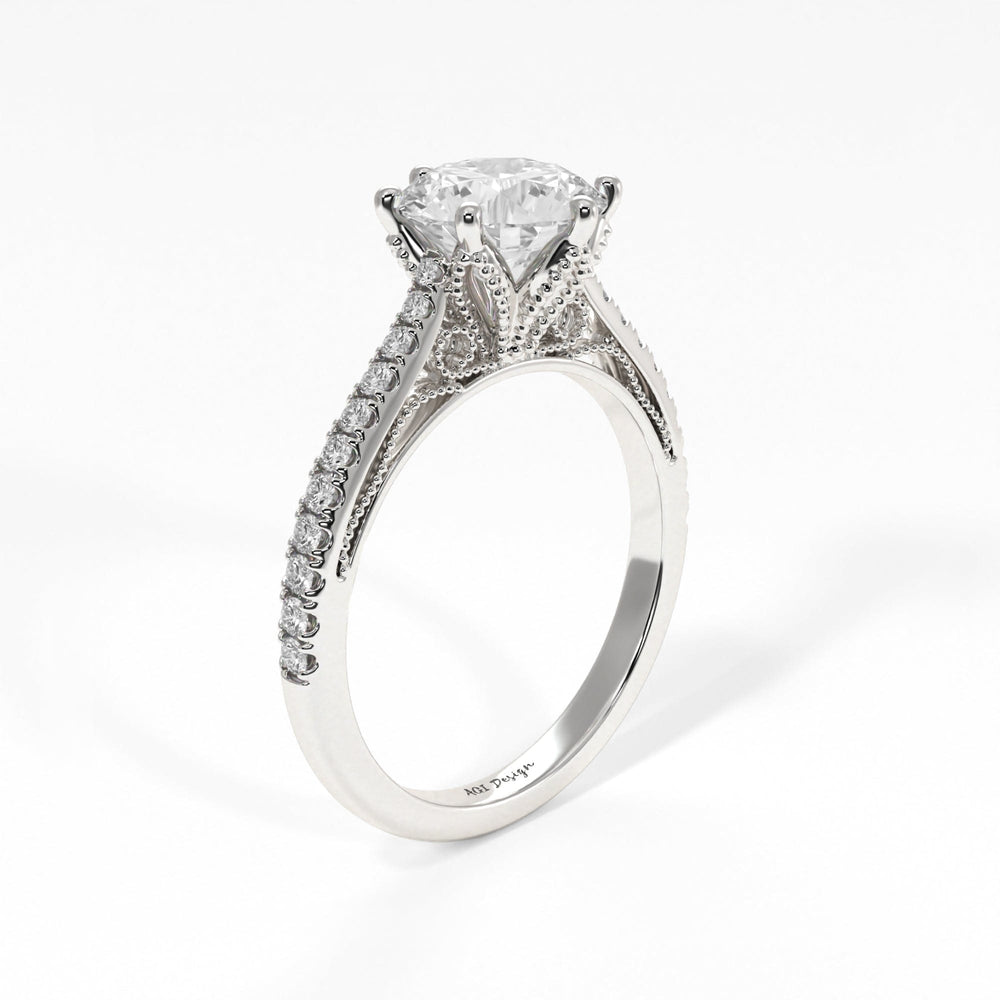 AGIDesignShop Zoe Round Moissanite Engagement Ring